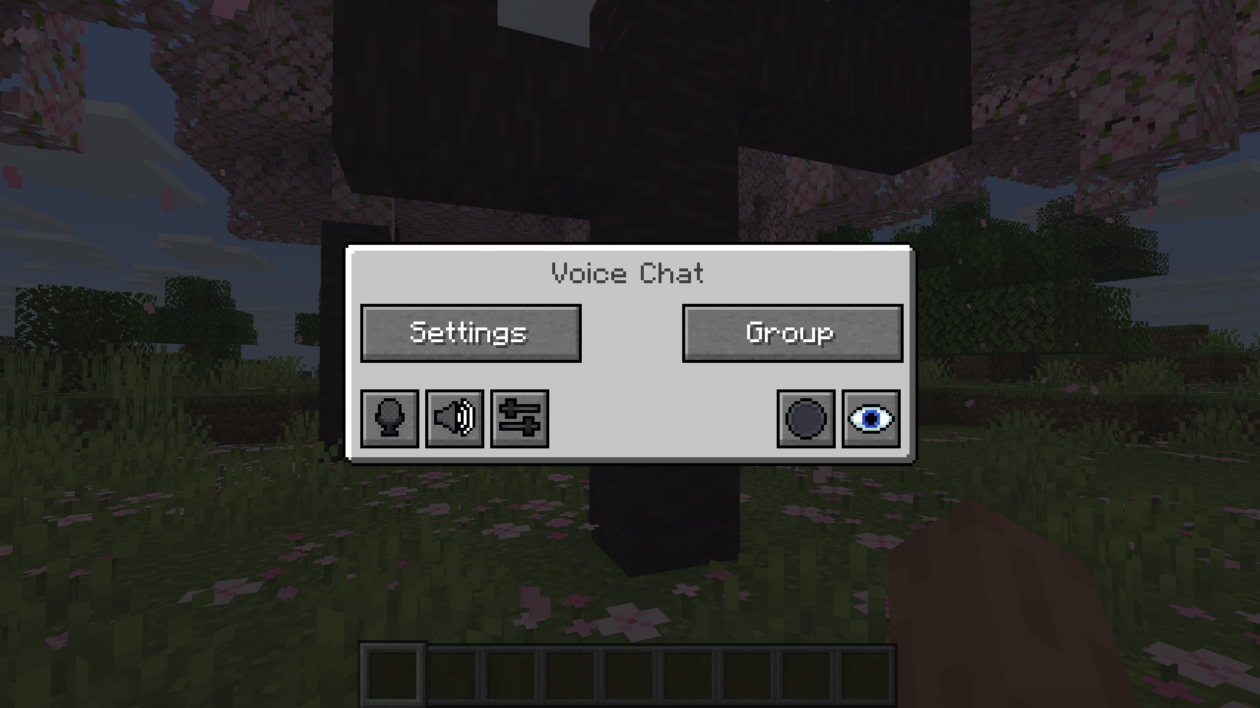 Главное окно голосового чата Simple Voice Chat в Minecraft